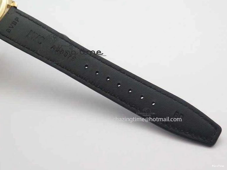 MIROTIME 0325 Classic Portuguese IW371482 ZF 1:1 Best Edition RG Gray Dial Gold Markers On Black Leather Strap A 7265